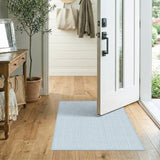 Pale Blue Woven Geometric Area Rug