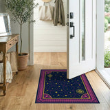Ornate Navy Celestial Constellation Star Area Rug