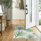 Green Green Palm Frond Area Rug
