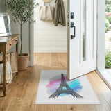 Eiffel Tower Pastel Watercolor Area Rug