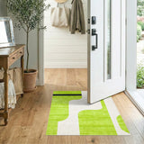 Lime Green Abstract Area Rug