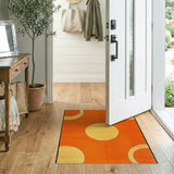 Vibrant Orange Yellow Circle Abstract Rug