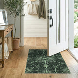Green Atomic Clock Geometric Area Rug