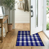 Navy Blue and White Buffalo Check Area Rug