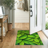 Lush Overlapping Green Leaves Area Rug