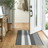 Bold Geometric Modern Bold Black White Vertical Stripe Area Rug
