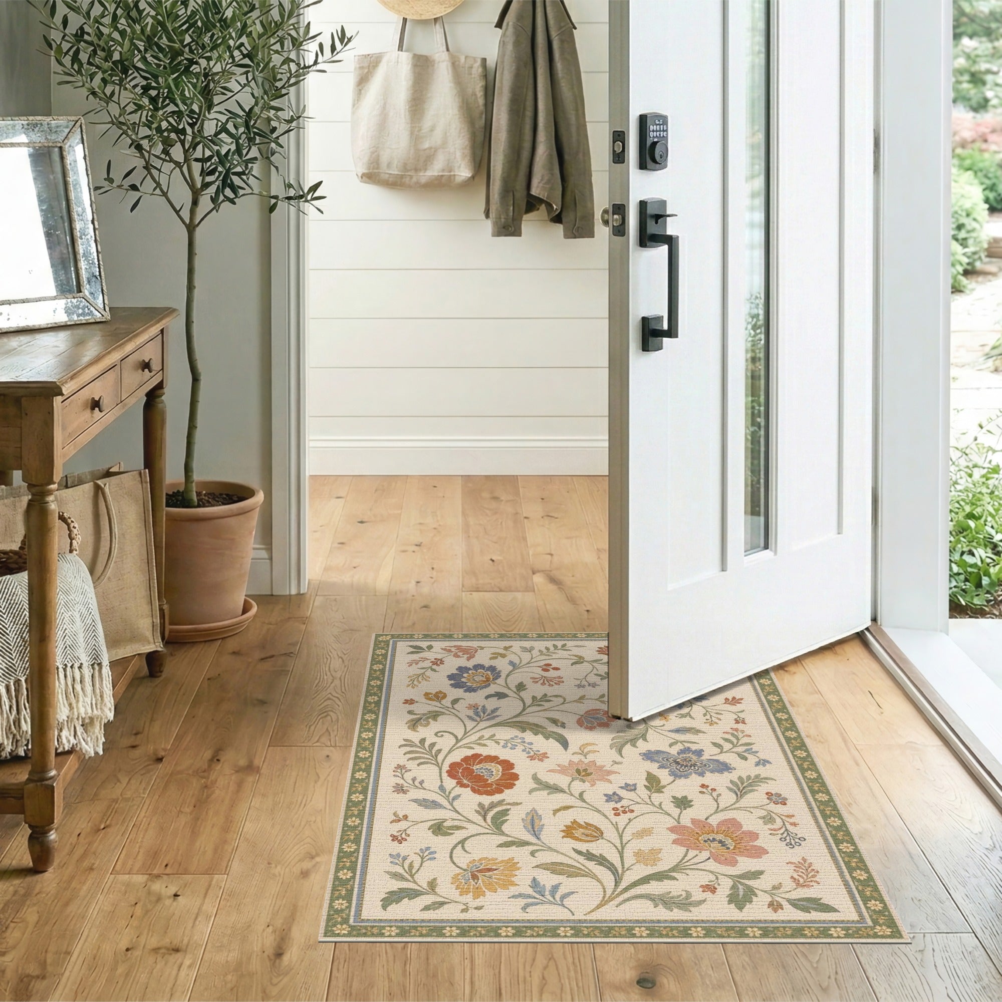 Multi-Color Vintage Floral Area Rug