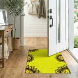 Cheerful Smiling Sunflower Yellow Area Rug