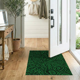 Vibrant Green Swirl Heritage Tribal Rug