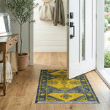 Bold Yellow Geometric Southwestern Area Rug