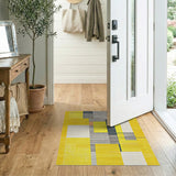 Yellow Geometric Modern Bold Yellow Geometric Abstract Area Rug