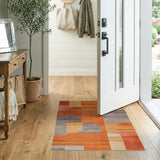 Bold Geometric Orange Area Rug