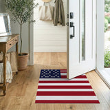 Distressed American Flag Patriotic Area Rug