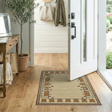 Adorable Teddy Bear Border Beige Area Rug