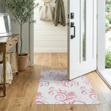 Pink Floral Swirl Area Rug