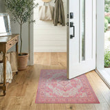 Traditional Persian Blush Pink Persian Medallion Area Rug