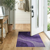 Purple Abstract Wave Abstract Area Area Rug