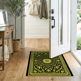 Luxe Black Gold Mandala Persian Rug