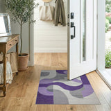 Purple Geometric Modern Purple Grey Abstract Geometric Area Rug