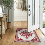 Red Ornate Medallion Persian Area Rug