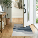 Abstract Layered Wave Mountains Rug