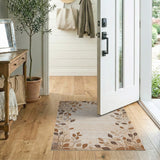 Beige Cascading Leaves Area Rug