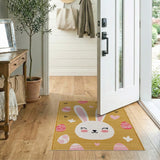 Cute Bunny Easter Egg Kids Cartoon Rug