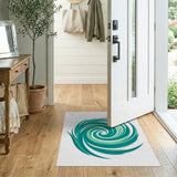 Teal Swirl Abstract Blue and Teal Area Rug