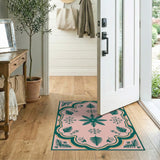 Blush Pink Persian Fern Snowflake Rug