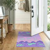 Whimsical Purple Clouds Mountains Area Rug