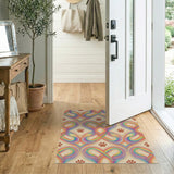 Rainbow Paw Swirl Washable Area Rug