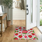 Playful Strawberry Fruit Pattern Area Rug