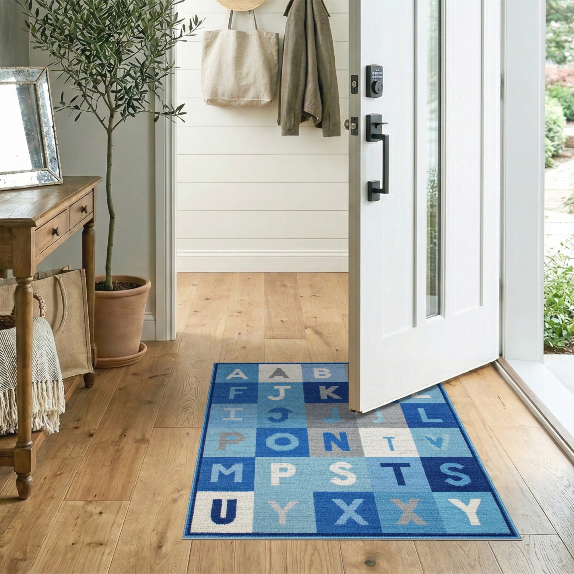 Blue Alphabet Kids Area Rug