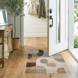 Abstract Beige Geometric Modern Area Rug