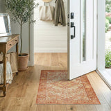 Traditional Persian Orange Terracotta Persian Medallion Area Rug