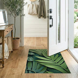 Lush Layered Green Leaves Area Rug