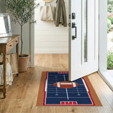 Multi-color and Patterns Navy Football Field Area Rug