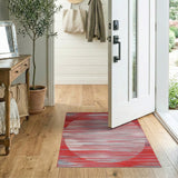 Bold Red Circle Abstract Area Rug