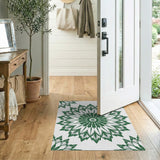 Green Leaf Mandala Area Rug