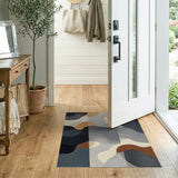 Abstract Area Abstract Wavy Multi-Color Area Rug