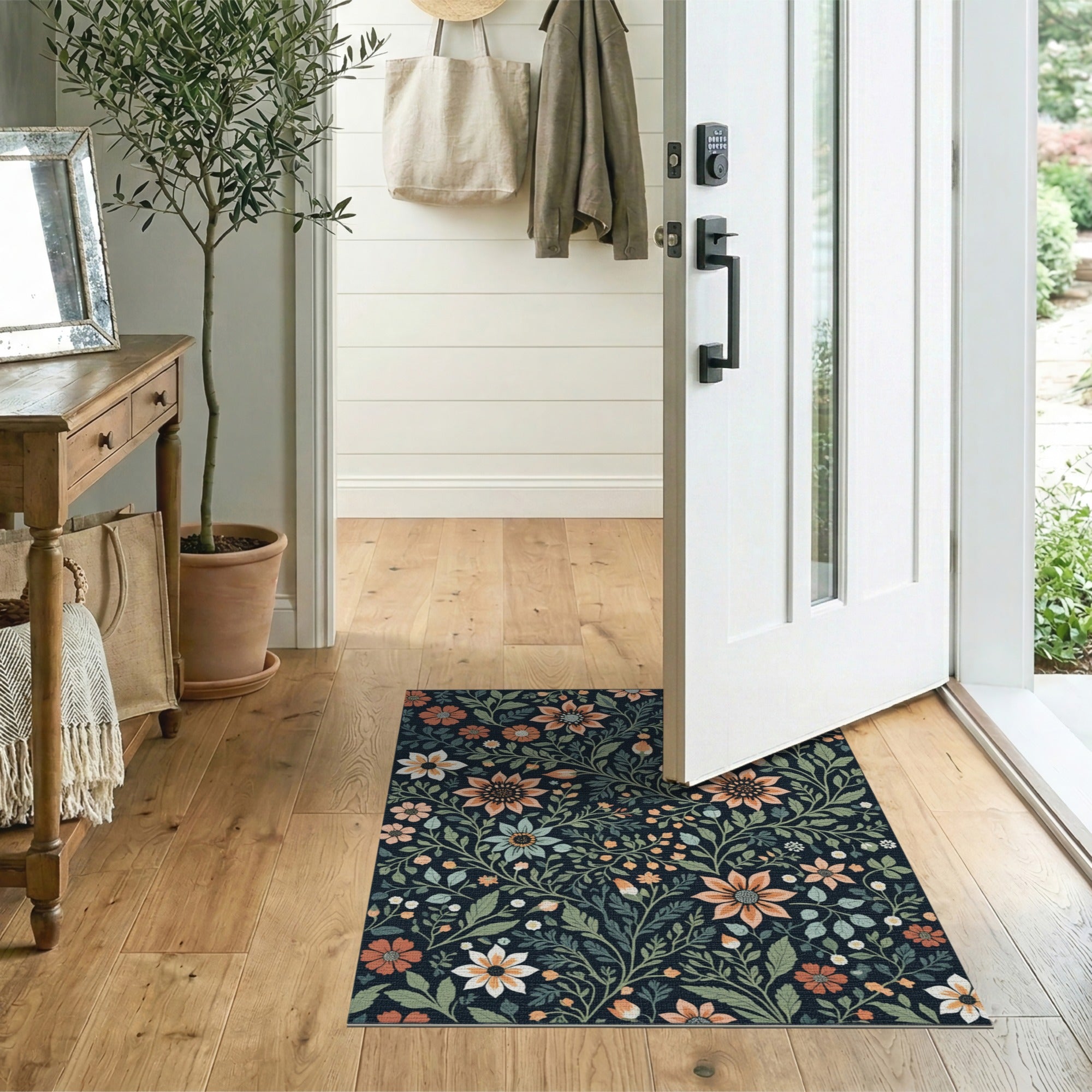 Vintage Floral Multi-Color Area Rug
