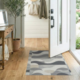 Modern Wavy Grey Abstract Area Rug