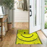 Glitchy Yellow Smiley Face Area Rug