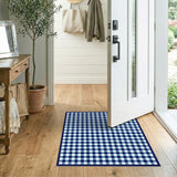 Blue Checkered Gingham Area Rug