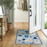 Cute Polar Bears Mountains Kids Area Rug