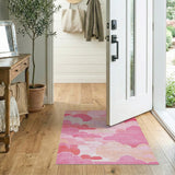 Dreamy Pink Layered Clouds Area Rug
