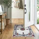 Navy Orange Traditional Persian Medallion Rug
