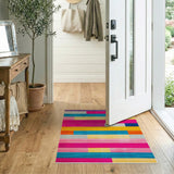 Vibrant Multi-Color Stripe Geometric Area Rug