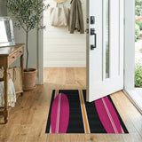 Pink Surfboard Coastal Area Rug