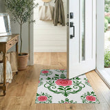 Floral Vintage Pink Rose Floral Vintage Area Rug